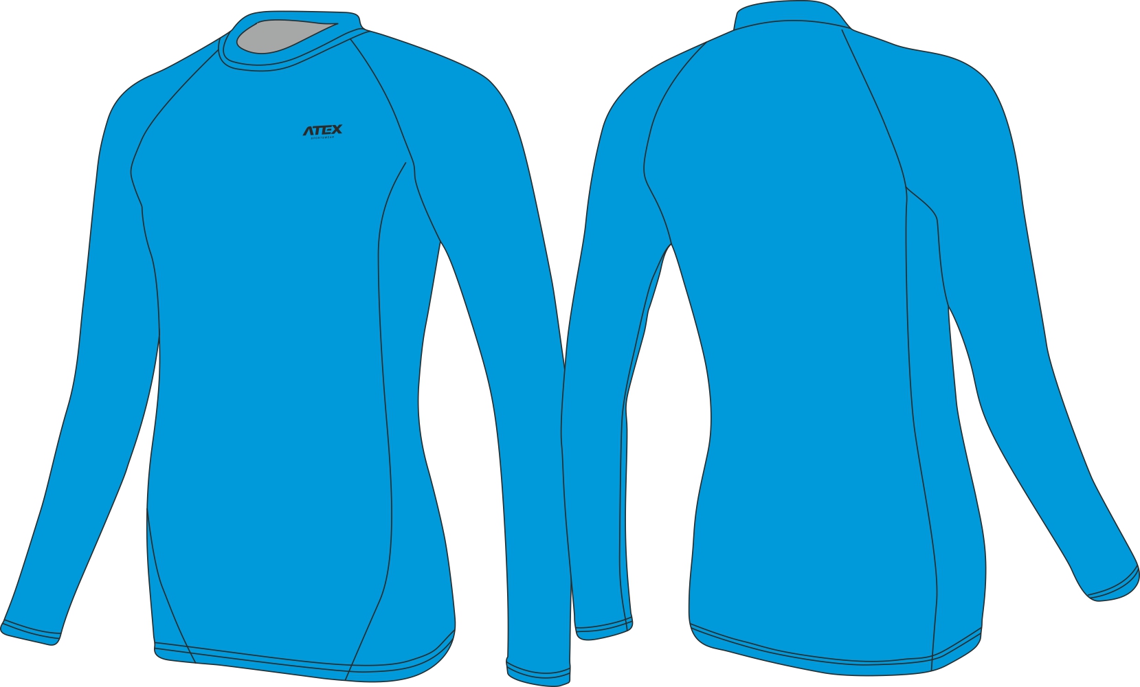 Women's close-fitting athletic-running jersey with long sleeves