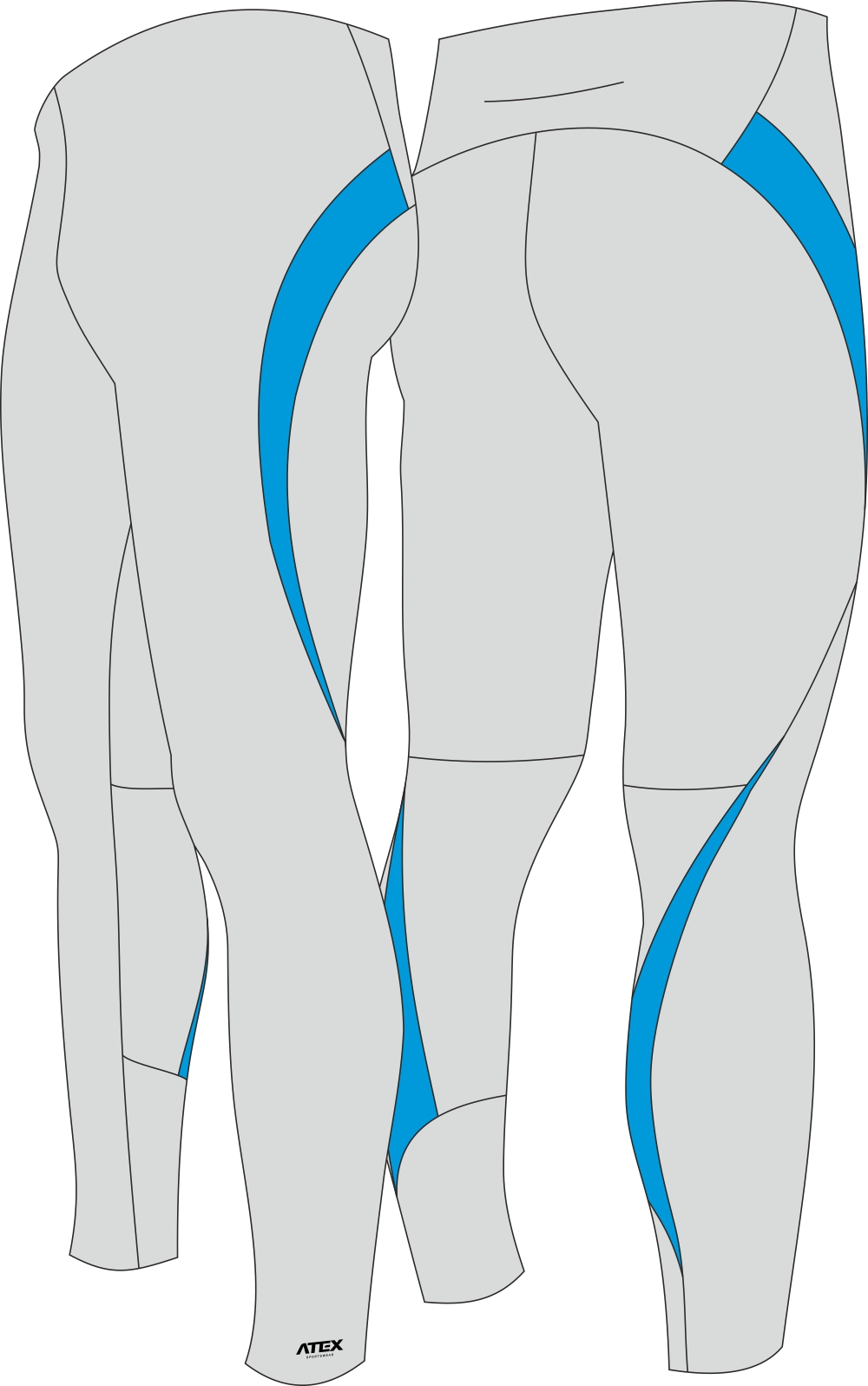 Long stretchy athletic-running trousers with pocket